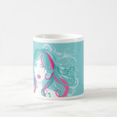 Illustratie artistieke vrouw koffiemok (Center)