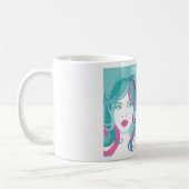 Illustratie artistieke vrouw koffiemok (Links)