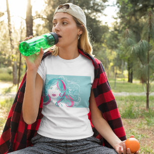Illustratie artistieke vrouw t-shirt