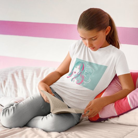 Illustratie artistieke vrouw t-shirt