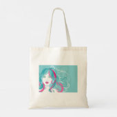 Illustratie artistieke vrouw tote bag (Achterkant)