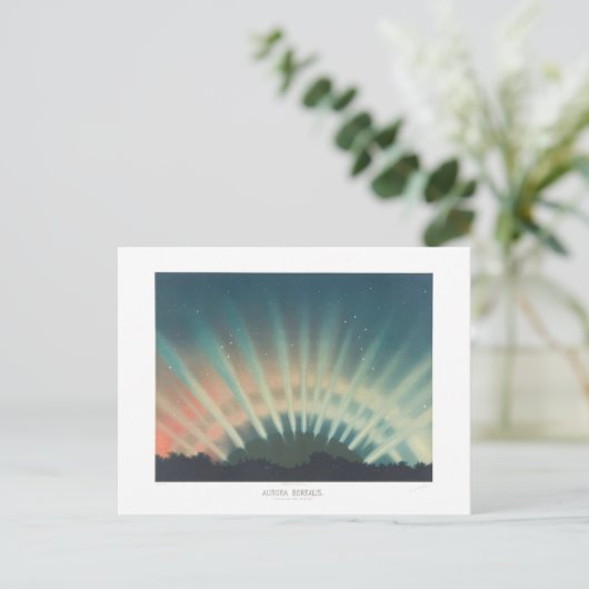 Illustratie  Aurora Borealis Briefkaart (Staand voorkant)
