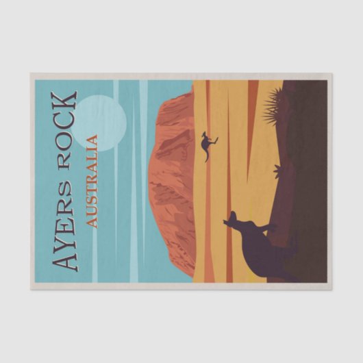  illustratie Ayers Rock, Australië Tissuepapier (Voorkant)