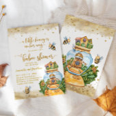 Illustratie Baby shower honingComb en bijen Kaart