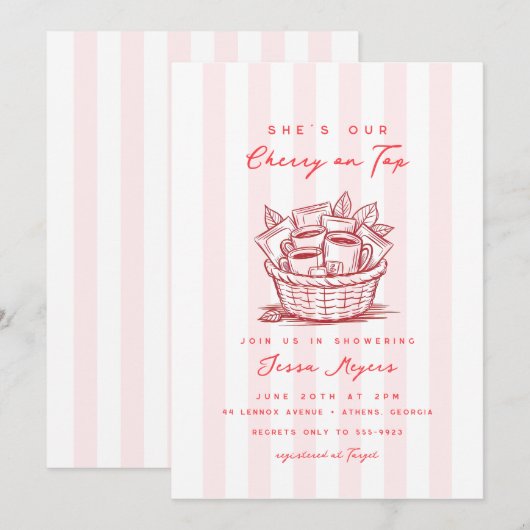 illustratie baby shower Tea Doodle Kaart (Voorkant / Achterkant)