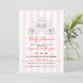 illustratie baby shower Tea Doodle Kaart (Staand voorkant)