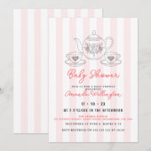 illustratie baby shower Tea Doodle Kaart (Voorkant / Achterkant)