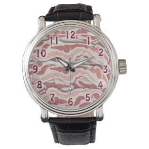 Illustratie Bacon Pattern Design Number Style Horloge