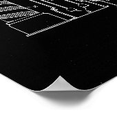 Illustratie Barber Pole Black Art-patentafdrukken Poster (Hoek)