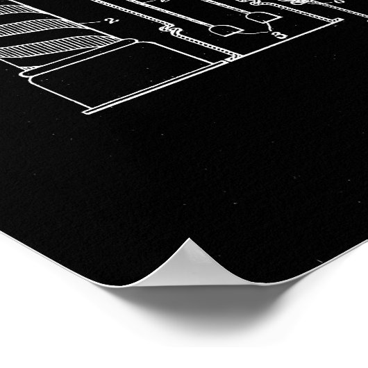 Illustratie Barber Pole Black Art-patentafdrukken Poster (Hoek)