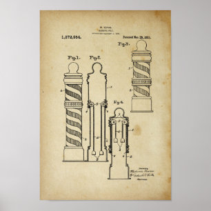 Illustratie Barber Pole Old Kijk patent print