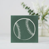  illustratie Baseball Art Green Achtergrond Kaart (Staand voorkant)