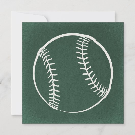  illustratie Baseball Art Green Achtergrond Kaart (Voorkant)