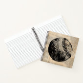 illustratie Baseball Newspapier Style Notitieboek (Binnen)