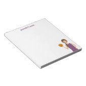 Illustratie Basketball-meisje en aangepaste titel Notitieblok (Schuin)