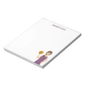 Illustratie Basketball-meisje en aangepaste titel Notitieblok (Linkerzijde)