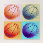 Illustratie Basketball Schilderen Pop Kunstsport Legpuzzel (Horizontaal)