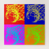 Illustratie Basketball Schilderen Pop Kunstsport Legpuzzel (Horizontaal)