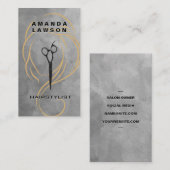 Illustratie Beauty Line | Schaar | WATERVERF Visitekaartje (Voorkant / Achterkant)