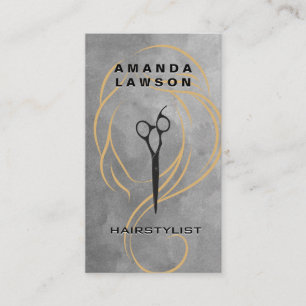 Illustratie Beauty Line   Schaar   WATERVERF Visitekaartje