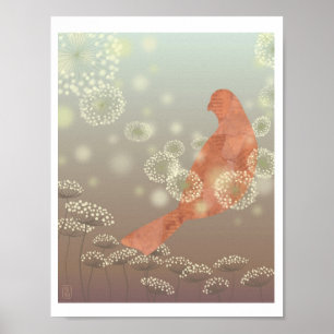 Illustratie "Beearing Queen Anne's Lace" Afdrukken Poster