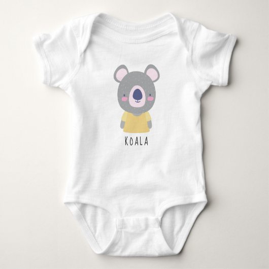 Illustratie Beer Cute Koala -  naam B Romper (Voorkant)