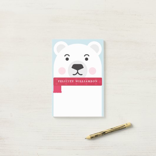 Illustratie Beer van Cute Winter Polar Post-it® Notes (Op bureau)