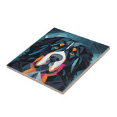 Illustratie bernese berg blauwe achtergrond tegeltje (Zijkant)