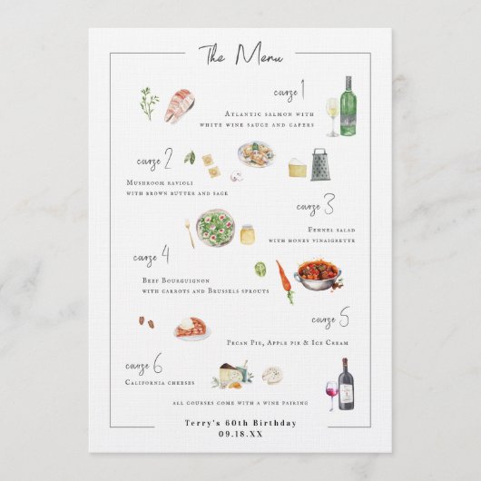 Illustratie Bespoke | Menu Weddenschappen (Voorkant)