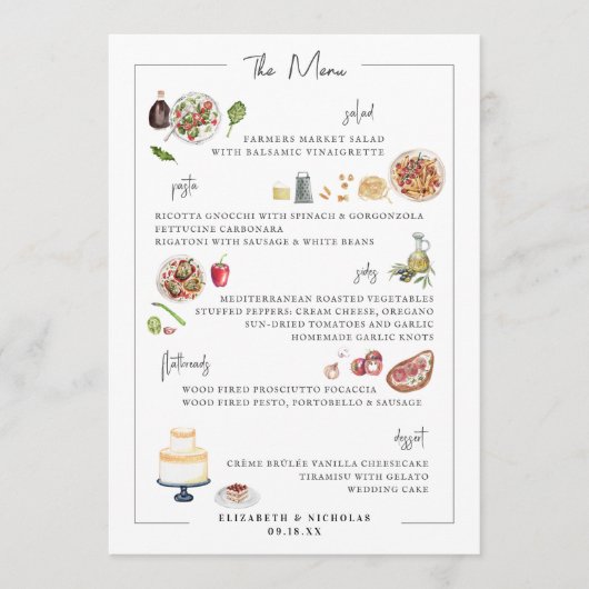 Illustratie Bespoke | Menu Weddenschappen (Voorkant)