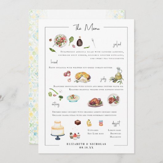 Illustratie Bespoke | Menu Weddenschappen (Voorkant / Achterkant)