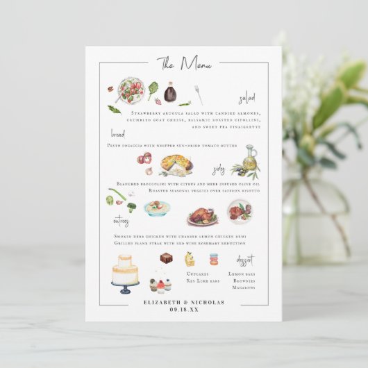 Illustratie Bespoke | Menu Weddenschappen (Staand voorkant)