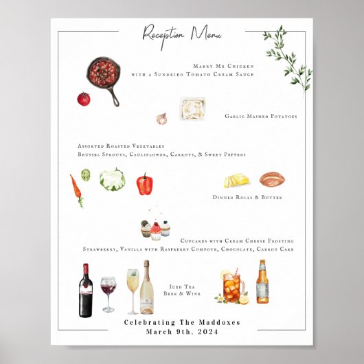 Illustratie Bespoke | Menu Weddenschappen Poster (Voorkant)