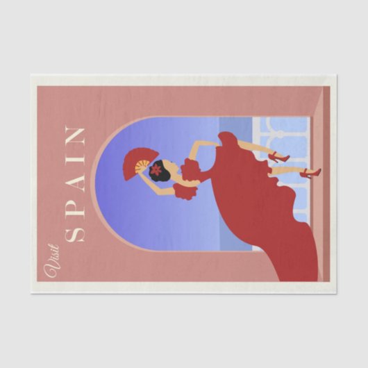  illustratie Bezoek Spanje Tissuepapier (Voorkant)