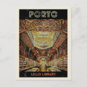 Illustratie bibliotheek Porto Lello Portugal Briefkaart (Voorkant)