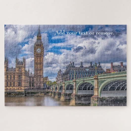 Illustratie: Big Ben & Westminster Bridge, Londen Legpuzzel (Horizontaal)