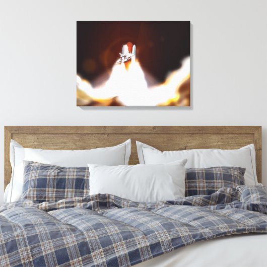 Illustratie bij lancering van Space Shuttle Canvas Afdruk (Insitu (Slaapkamer))