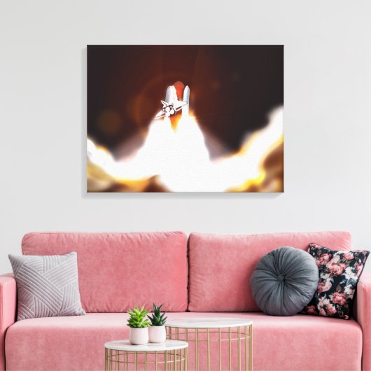 Illustratie bij lancering van Space Shuttle Canvas Afdruk (Insitu (Woonkamer))