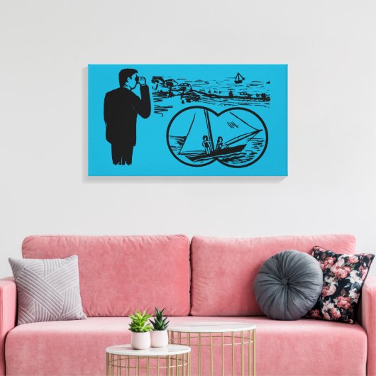  illustratie Binocles Sailboat Canvas (Insitu (Woonkamer))
