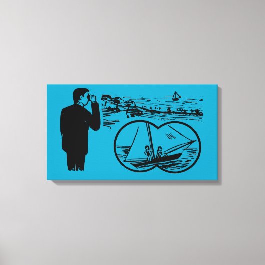 illustratie Binocles Sailboat Canvas (Voorkant)