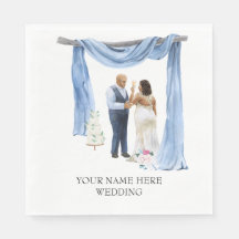Illustratie Black Couple Wedding Napkins