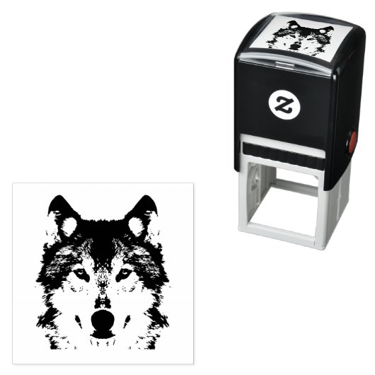 Illustratie Black Wolf Zelfinktende Stempel (In situ)