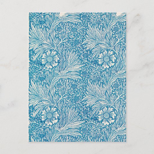 Illustratie  blauw marigold Ornament Briefkaart (Voorkant)