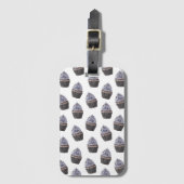 Illustratie blauwbes snijtaart bagagelabel (Voorkant (verticaal))