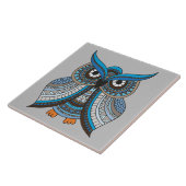 Illustratie Blauwe boomkor keramische tegel Tegeltje (Zijkant)