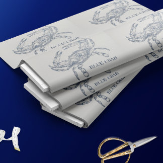 Illustratie blauwe krab stof