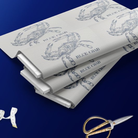 Illustratie blauwe krab stof