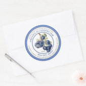  illustratie blauwe rand jam ronde sticker (Envelop)