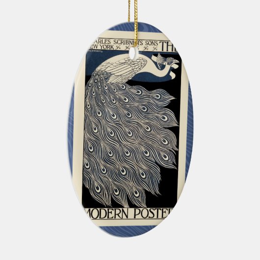  illustratie blauwe vogel keramisch ornament (Rechts)