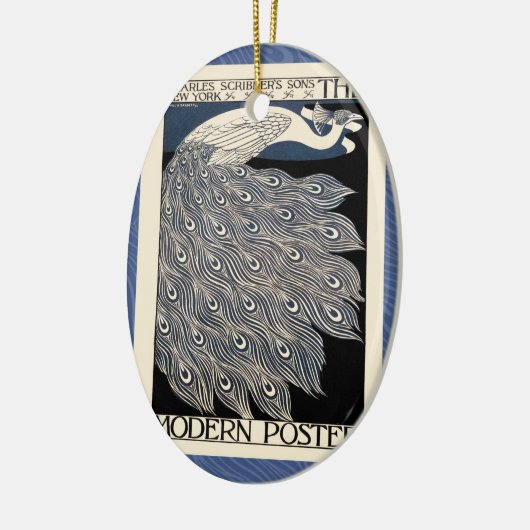  illustratie blauwe vogel keramisch ornament (Links)